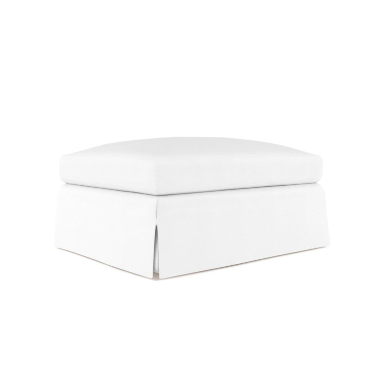 Ludlow Ottoman, Vintage Leather Blanc, Ebony