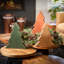 11.5"H, 13.5"H And 15.5"H Wooden Tree Block Set Of 3, Christmas Decor; Multicolored