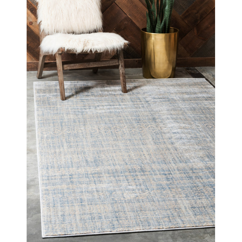 Tapis argenté à chevrons Frodsham, Rectangle 4 pi 1 po x 6 pi 1 po