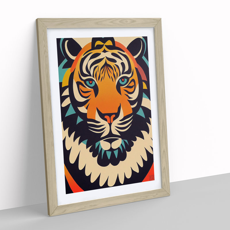 Tiger - Framed Print, Oak Framed, 46cm H x 34cm W x 2cm D