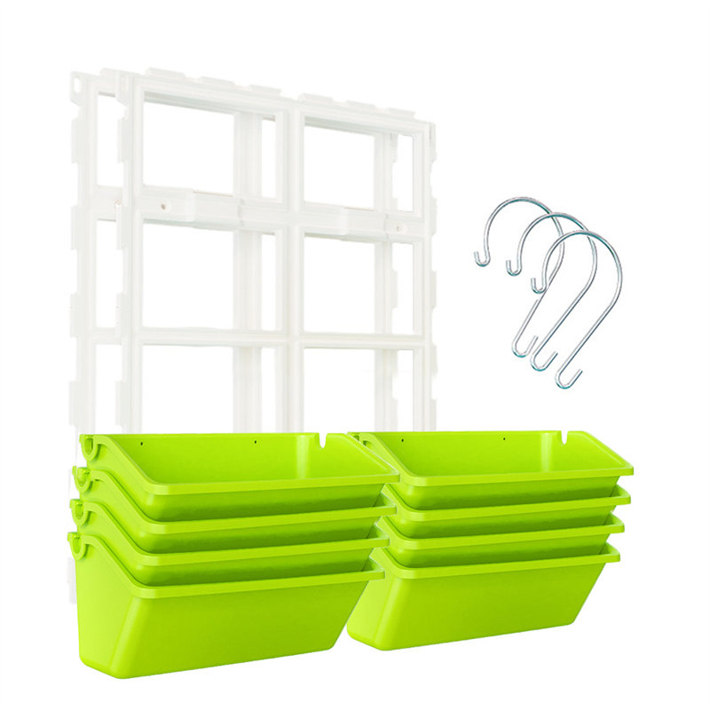 Djerid Hanging Wall Planter (8 pockets), Light Green