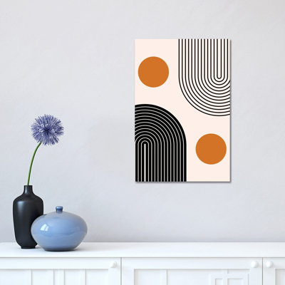 Double Mid Century Nesting Lines 1 Piece Wrapped Canvas Wall Art