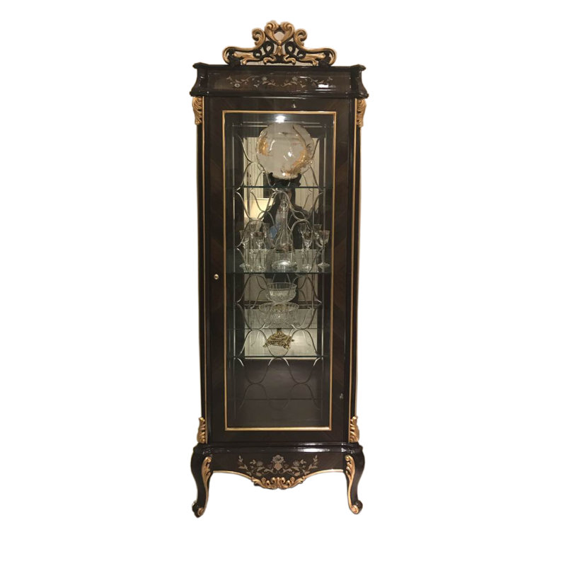 Athena Solid Wood Lighted Curio Cabinet, Left