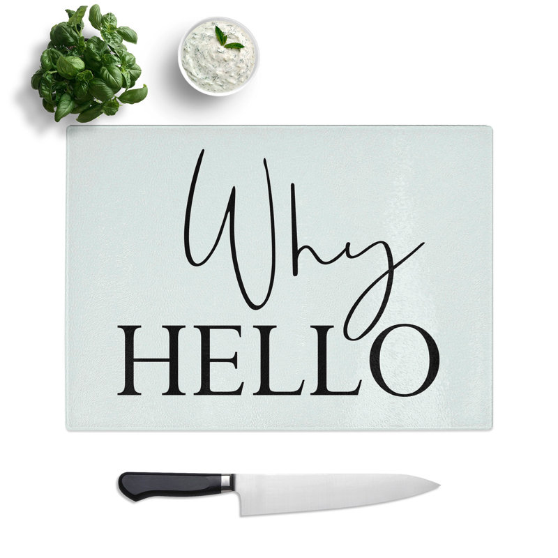 Why Hello Chopping Board, 28.5cm W x 39cm L