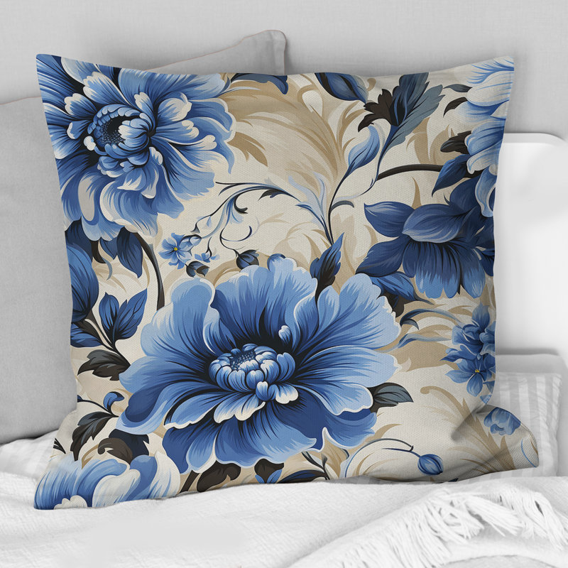 Coussin Cobalt, H 16 po x l 16 po