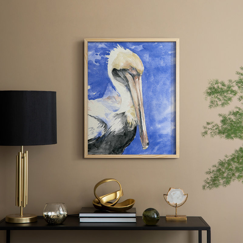 «Pelican Pool I», reproduction encadrée - bois massif, H 11 po x l 9 po