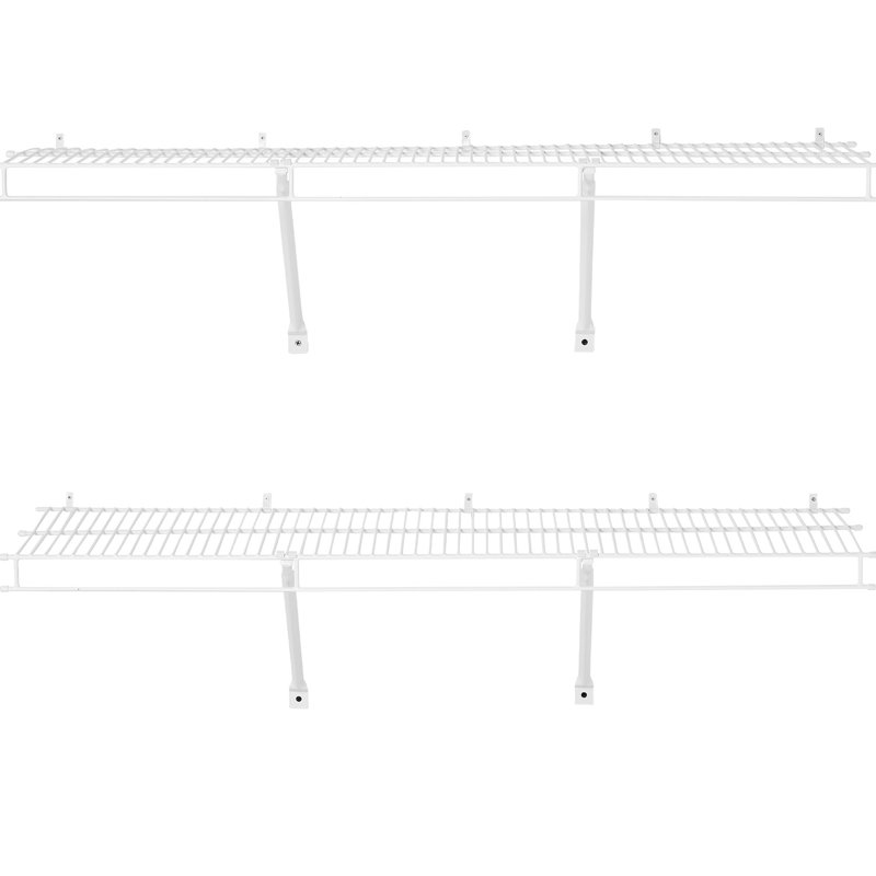 Ensemble de tablettes en fil métallique 4 pi, tablettes murales, acier au carbone robuste, revêtement trempé, double, capacité de charge de 40 lb