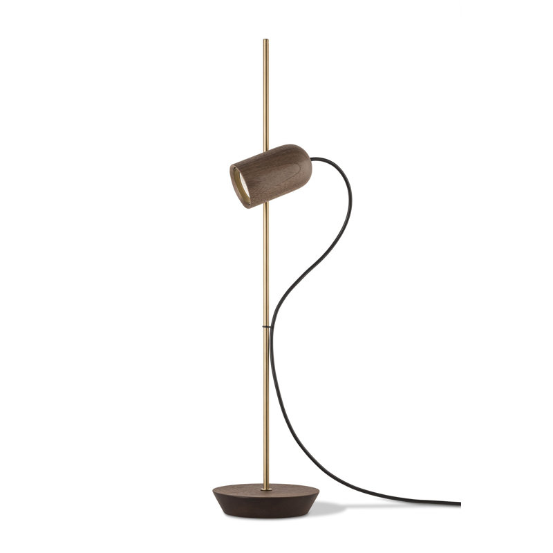 Onfa Table Lamp, Brass/Walnut, Walnut