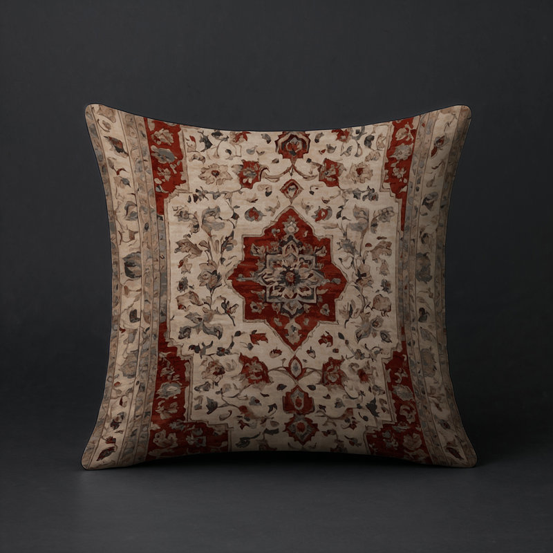 Coussin décoratif intérieur et extérieur Modern, Carré 18 po, Brun oriental 10