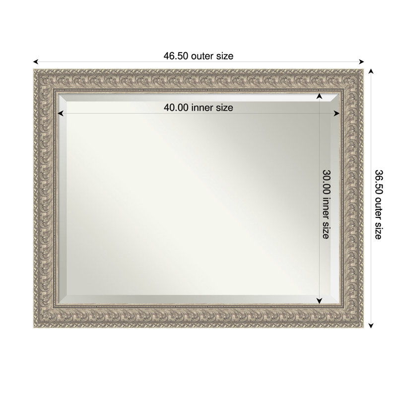 Miroir mural de salle de bain Sydney, 36,5 po x 46,5 po