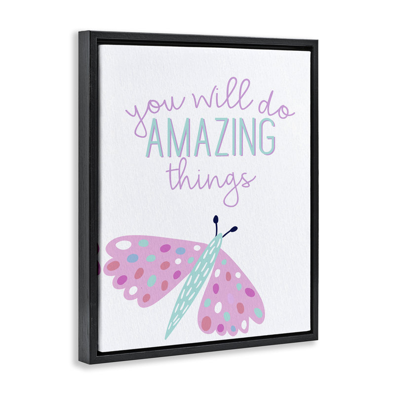 Cadre flottant You Will Do Amazing Things, design par Kim Allen, H 21 po x l 17 po, Cadre flottant noir de jais