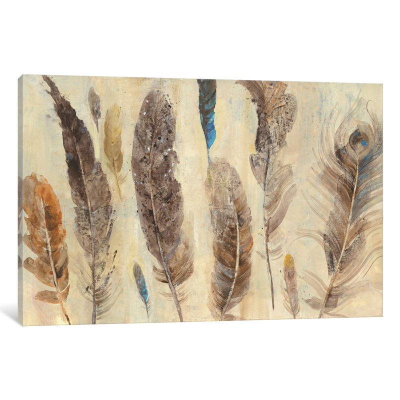 Étude de plumes, reproduction d'art sur toile tendue, H 40 po x l 60 po x P 1,5 po