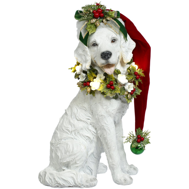 Christmas Dog With LED - 18.5 Inches