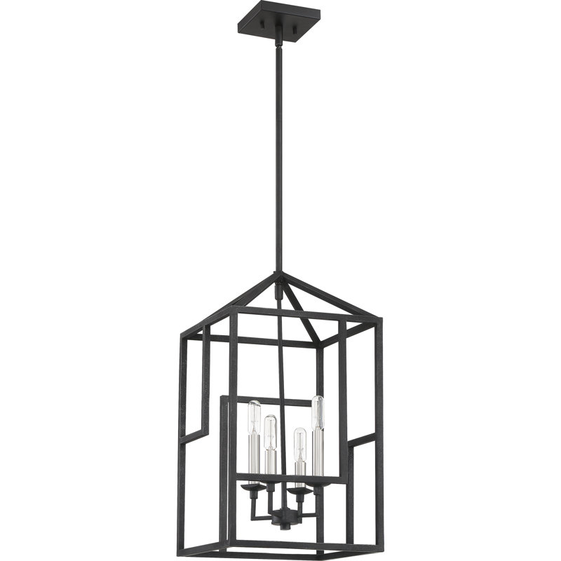 Luminaire suspendu géométrique 4 lumières lanternes Roseanna