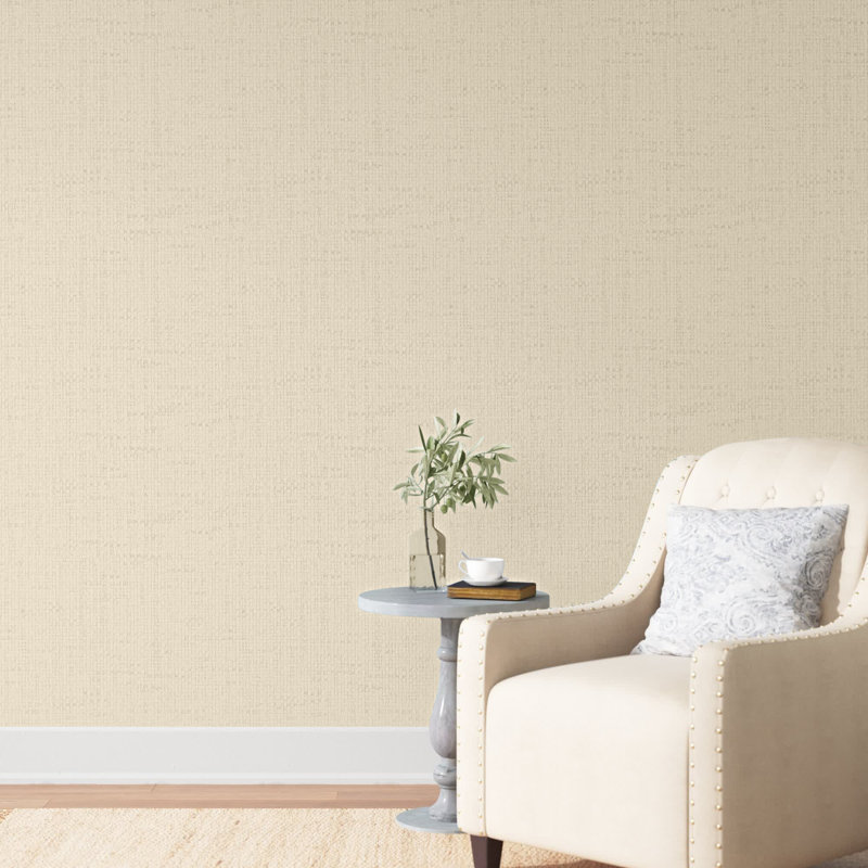 Rouleau de papier peint lisse L 33 pi x l 20,5 po Amann Linen, Miel