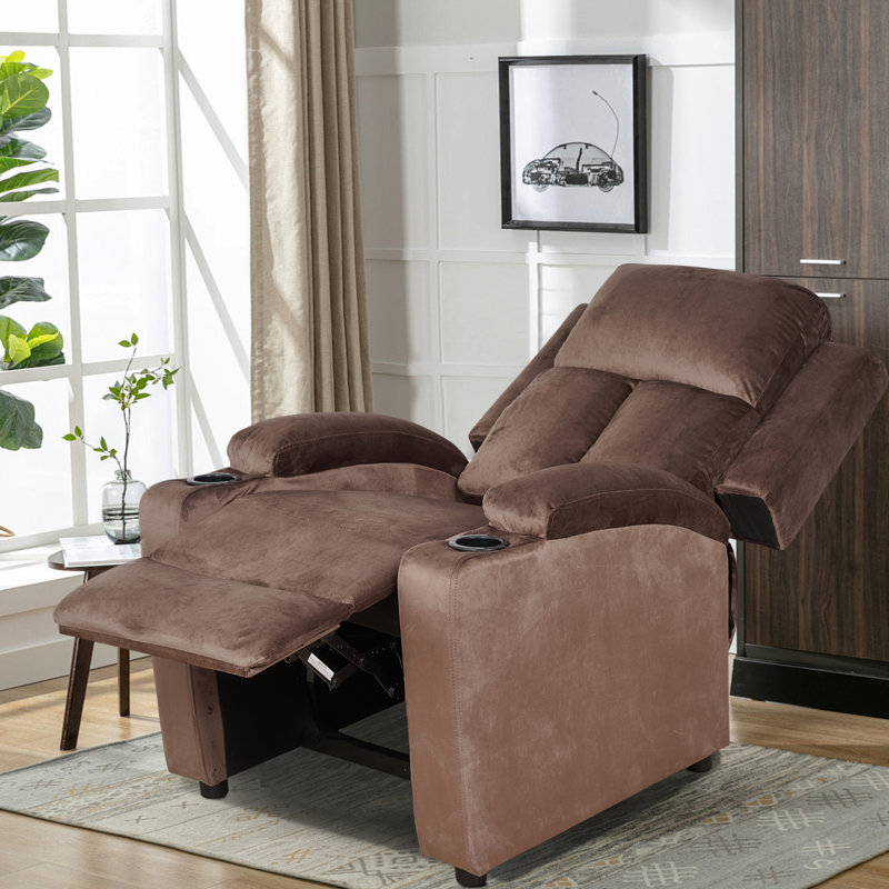 31.5'' Wide Recliner with  Cup Holder, Brown