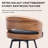 Counter Stool With Curved Backrest And Metal Frame-2111347922