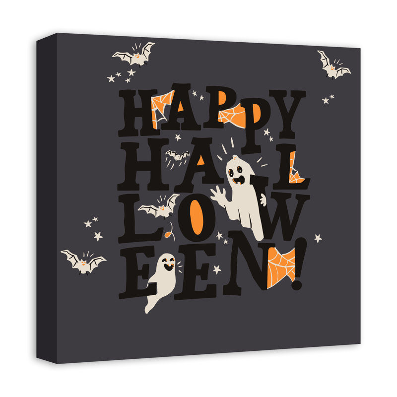 «Happy Halloween», art textuel sur toile tendue