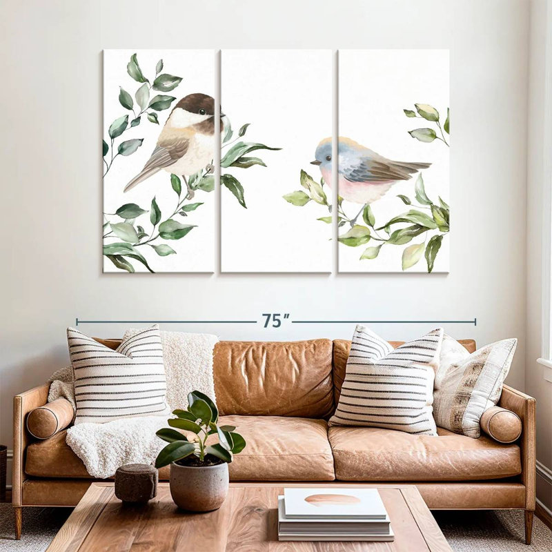 Birds On Branches, 42" H x 65" W