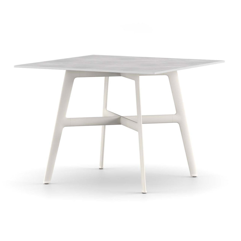 Seax Outdoor Square Dining Table, Talc
