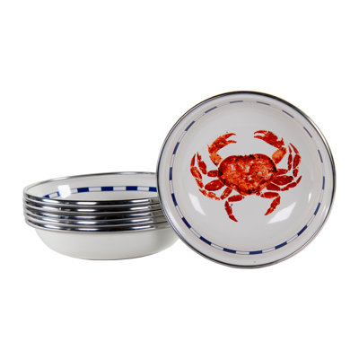 Golden Rabbit Crab House Enamel Bowls