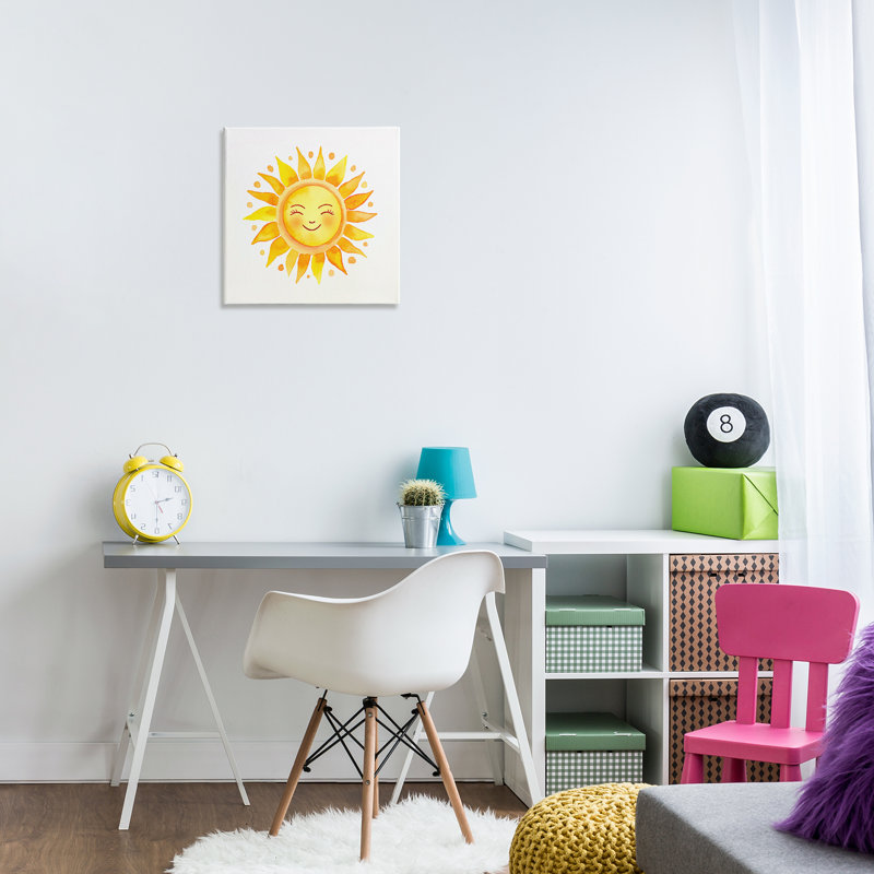 «Happy Sun Boho Rays», art mural sur toile par Andrea Haase, H 17 po x l 17 po