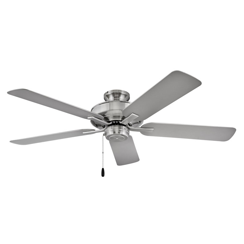 Ventilateur de plafond 52 pales 52 po Metro, Nickel brossé avec pales argent