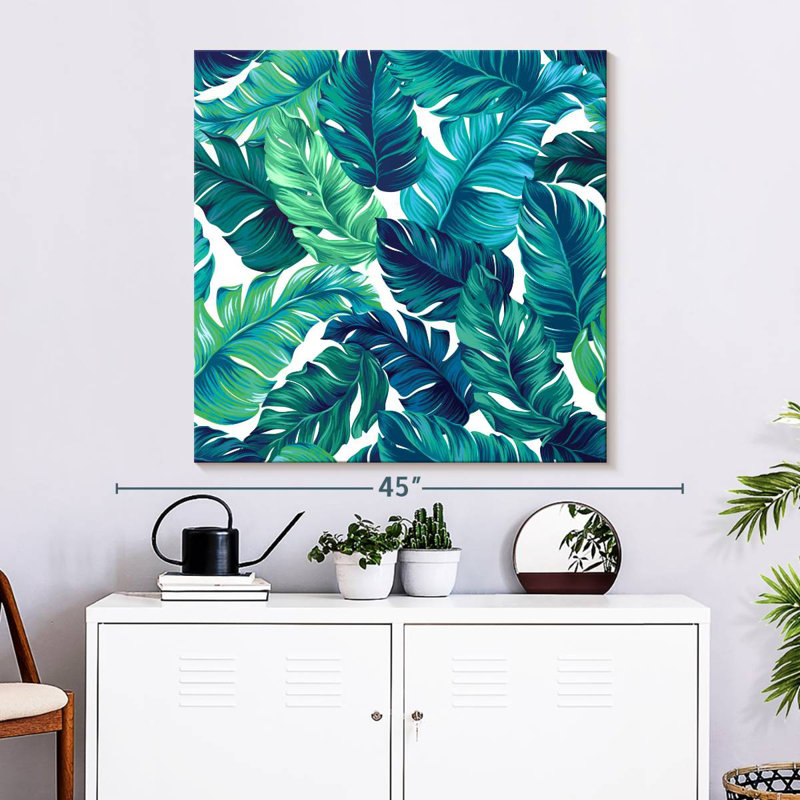 Harnek Turquoise Tropical Leaves