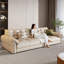 Canapé modulaire orange en cuir véritable-290587172-290587173