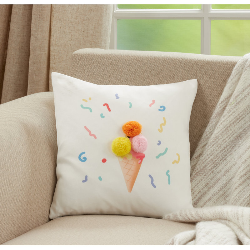 Avery Quinn Collection Pom-poms Throw Pillow