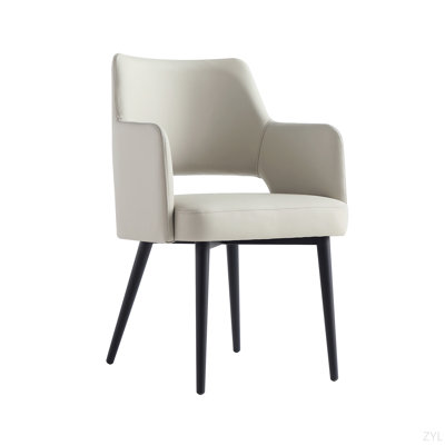 Fauteuil en métal et cuir Vegan