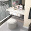 Table basse ronde avec repose-pieds avec plateau rabattable et table de salon