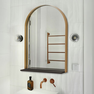 Miroir de salle de bain avec tablettes