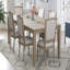Ensemble de table de salle à manger extensible 78,1 pouces Rustic 7 pièces avec rallonge amovible de 18 pouces, 6 chaises de salle à manger rembourrées, 2 tiroirs intégrés