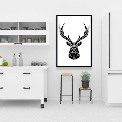 Tête de cerf géométrique - Toile