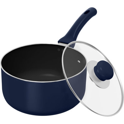 2 Quart Detachable Handle Nonstick Saucepan With Glass Lid Multipurpose Use For Home Kitchen Or Restaurant Midnight