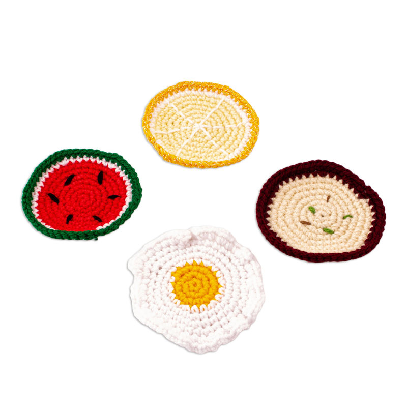 Polyester Round 4 Piece Coaster Set