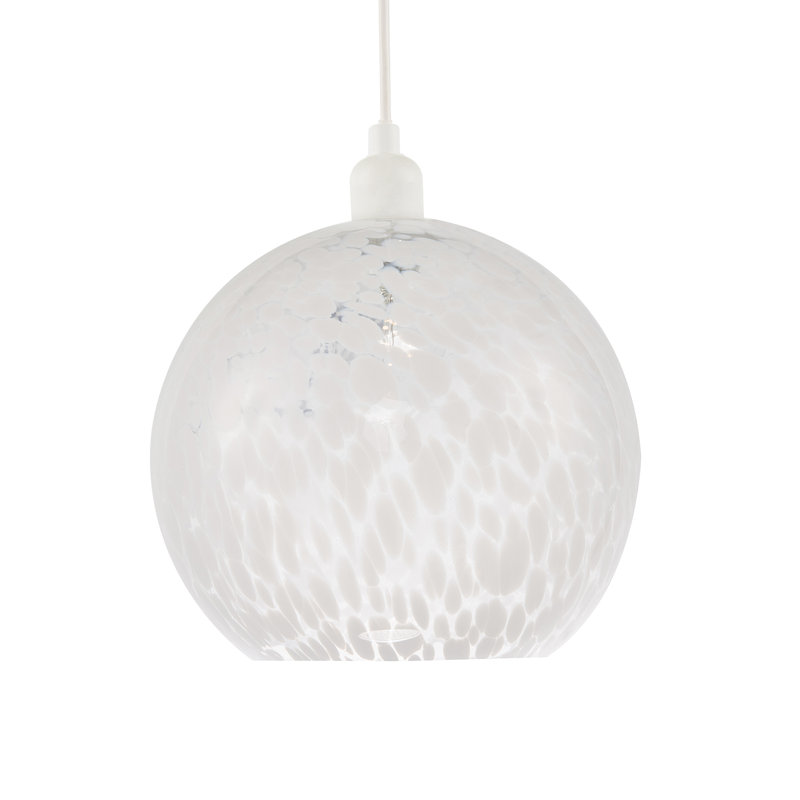 21cm H Glass Round Pendant Shade ( No Direct Attachment Method ) in White