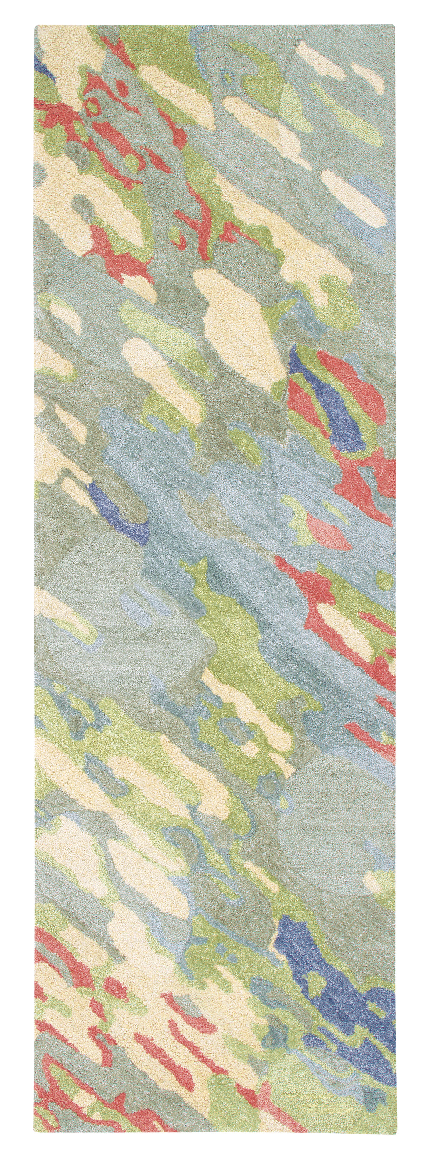 Blue Red Office Rug CompanyC Reflections Abstract Handmade Tufted Green/Blue/Red Area Rug ...