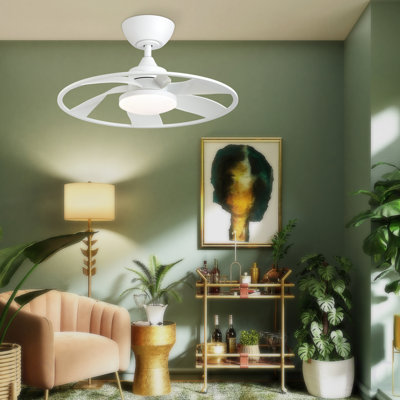 Light Pro 22 po Ventilateur de plafond DEL blanc mat avec moteur à courant continu