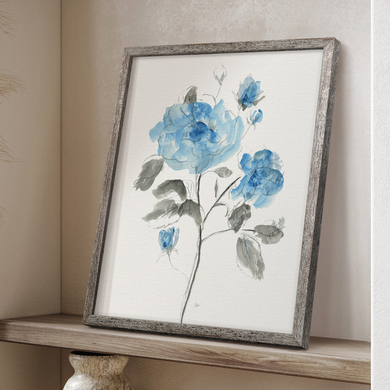 Reproduction encadrée «Sketchy Blue II» - bois massif 48575, H 11 po x l 9 po