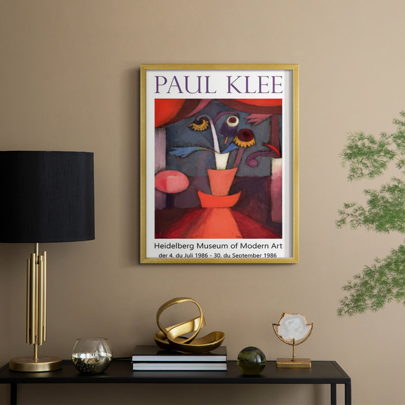 «Klee Posters II», reproduction encadrée - bois massif, H 11 po x l 9 po, Doré