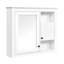 Armoire murale de salle de bain 32 "avec miroir et 3 tablettes de rangement blanches 32"