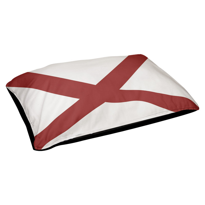 Coussin de lit pour l’extérieur du lit pour chat alabama flag Burien, Noir, L 32,5 po x l 42,5 po