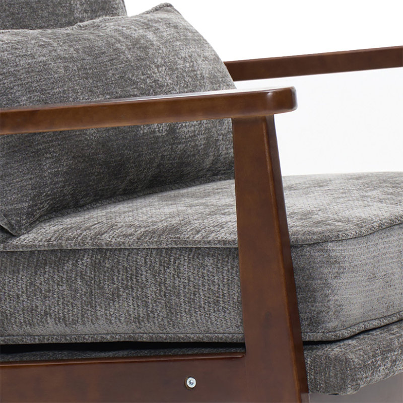 Chaise rembourrée Chenille, Grey, Espresso