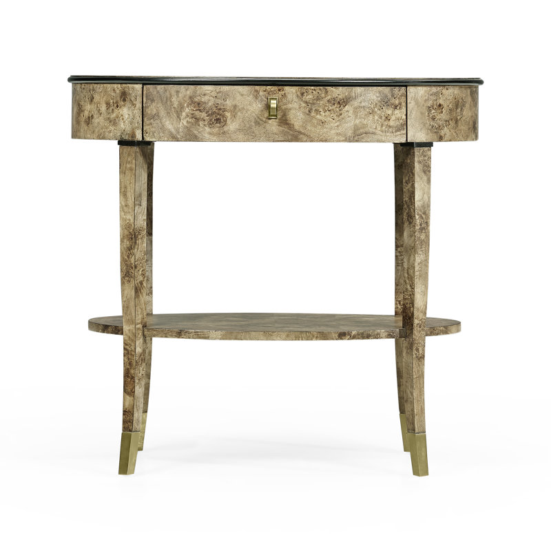 Table de chevet en bois massif à 1 tiroir Hamilton en ambre doré Hamilton