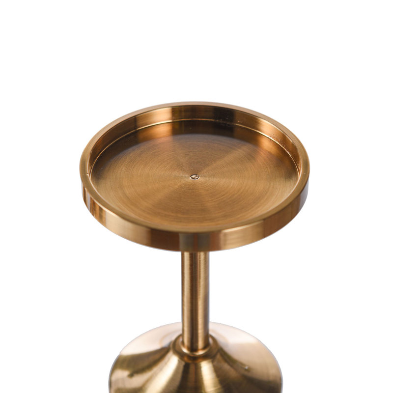 Contemporary Brass Plated 15.7'' Tapered & Pillar Candlestick Set
