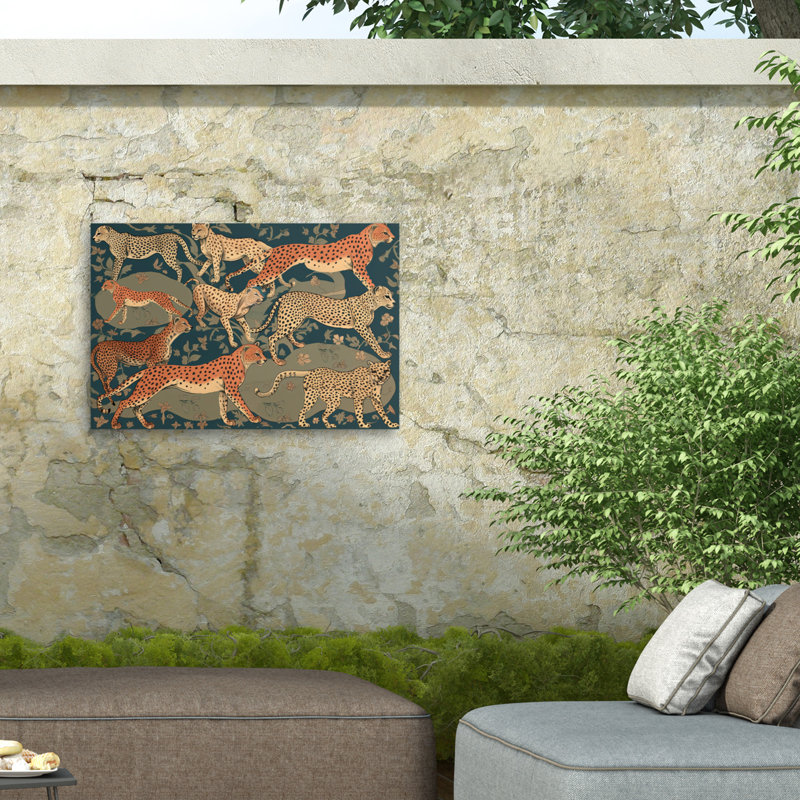 Sasha Cheetahs Outdoor  Canvas, H 12 po x l 19 po