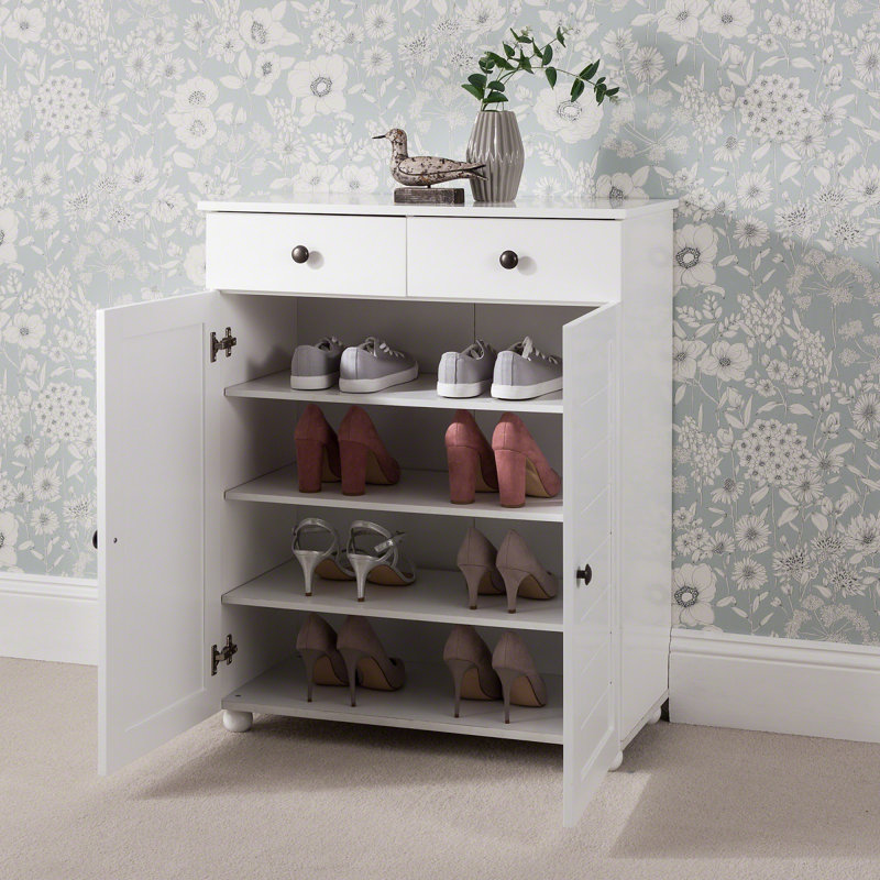 Abdalrahman 12 Pair Shoe Storage Cabinet, Snow White