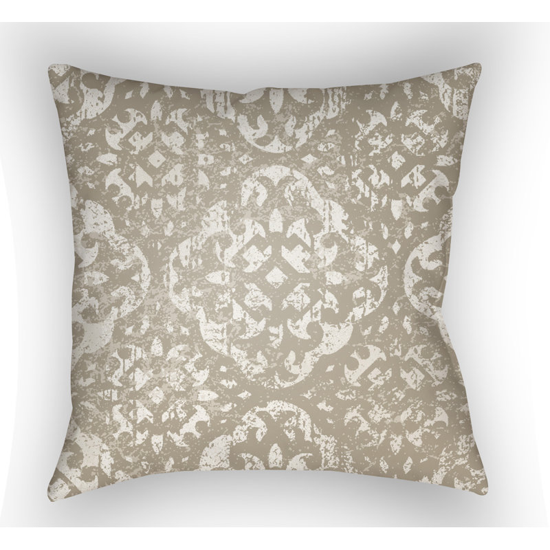 Yindi Geometric Outdoor Throw Pillow, 20" H x 20" W x 4" D, Grey